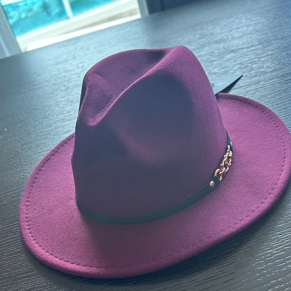 Stylish Burgundy Fedora Hat